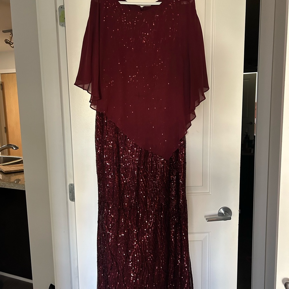 SL Fashions Burgundy Sequin Dress